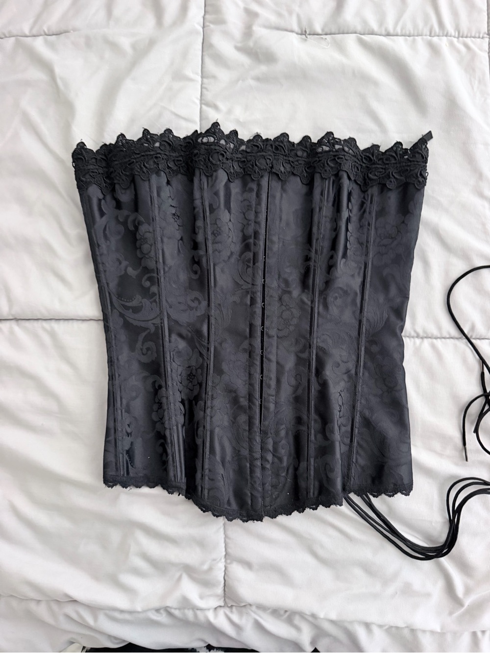 Vintage Frederick's of Hollywood floral brocade corset Halloween
